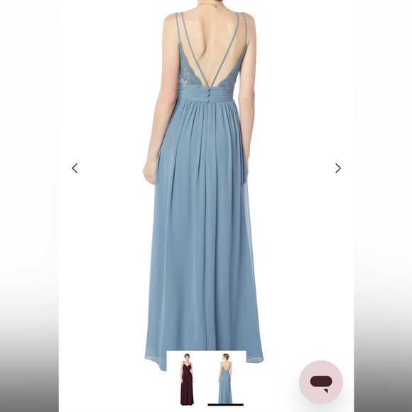 Bill Levkoff burgundy long spaghetti strap dress - Picture 2 of 7